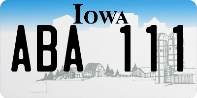 IA license plate ABA111