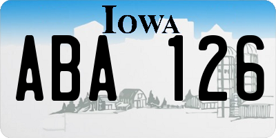 IA license plate ABA126