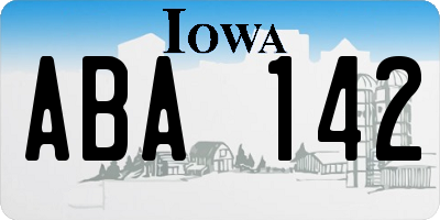 IA license plate ABA142