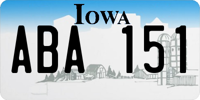 IA license plate ABA151
