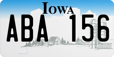 IA license plate ABA156