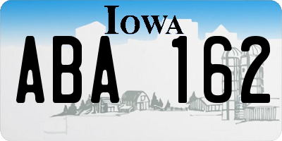 IA license plate ABA162