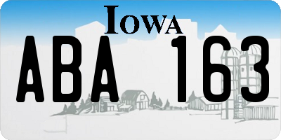 IA license plate ABA163