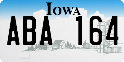 IA license plate ABA164