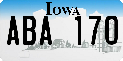 IA license plate ABA170