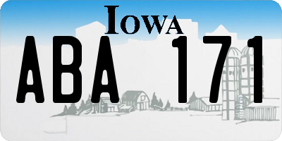 IA license plate ABA171