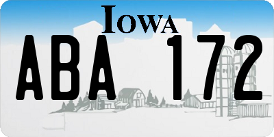 IA license plate ABA172