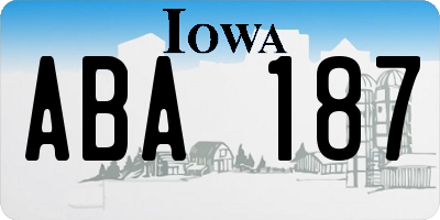 IA license plate ABA187