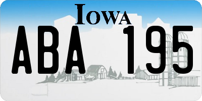 IA license plate ABA195