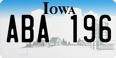 IA license plate ABA196