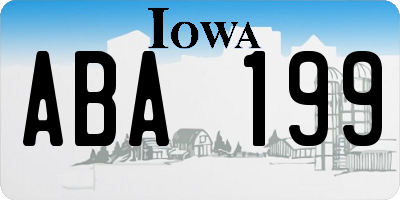 IA license plate ABA199