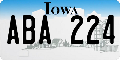 IA license plate ABA224