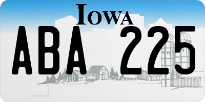 IA license plate ABA225