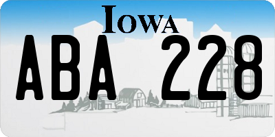 IA license plate ABA228