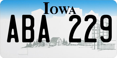 IA license plate ABA229