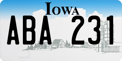 IA license plate ABA231