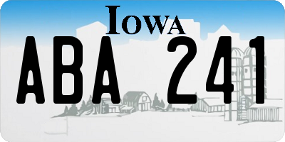 IA license plate ABA241
