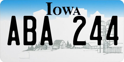 IA license plate ABA244