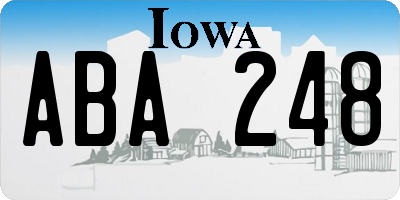 IA license plate ABA248
