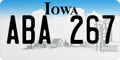 IA license plate ABA267