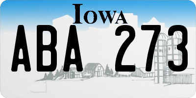 IA license plate ABA273