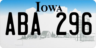 IA license plate ABA296