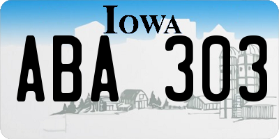 IA license plate ABA303