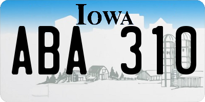 IA license plate ABA310