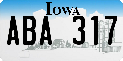 IA license plate ABA317