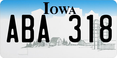 IA license plate ABA318