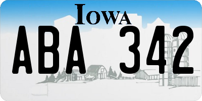 IA license plate ABA342