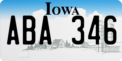 IA license plate ABA346