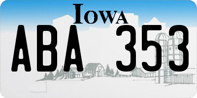 IA license plate ABA353