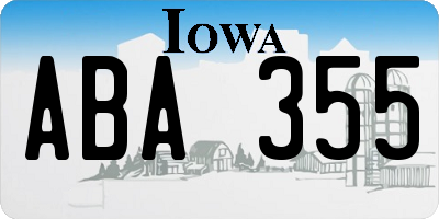 IA license plate ABA355