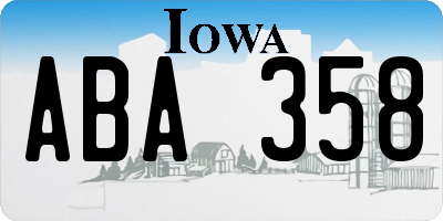 IA license plate ABA358