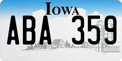 IA license plate ABA359