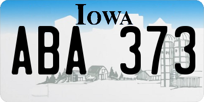 IA license plate ABA373