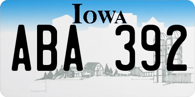 IA license plate ABA392