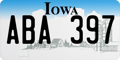 IA license plate ABA397
