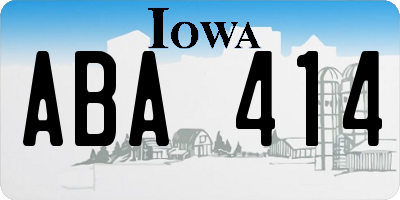 IA license plate ABA414
