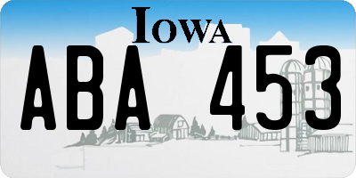 IA license plate ABA453