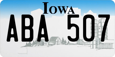 IA license plate ABA507