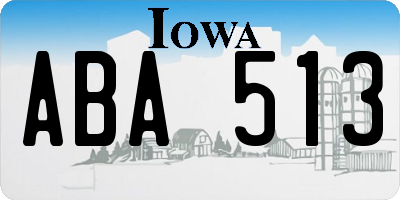 IA license plate ABA513