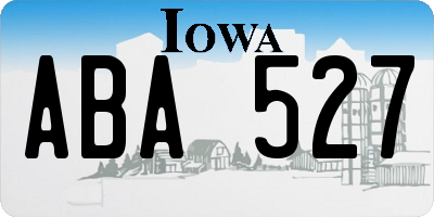 IA license plate ABA527