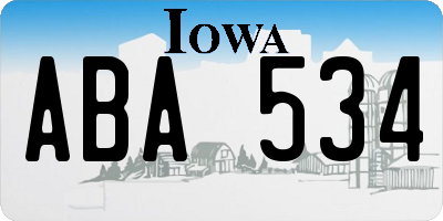 IA license plate ABA534
