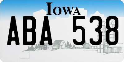 IA license plate ABA538