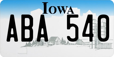 IA license plate ABA540