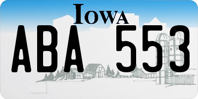 IA license plate ABA553
