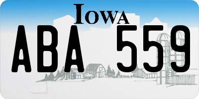 IA license plate ABA559