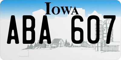 IA license plate ABA607